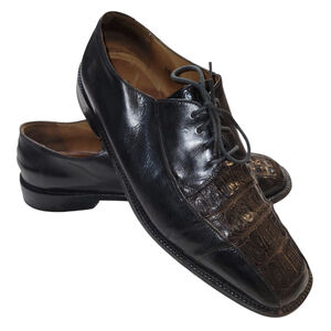 Belvedere Florence Genuine Crocodile Leather Lace-Up Dress Shoes 11.5M Men 10416